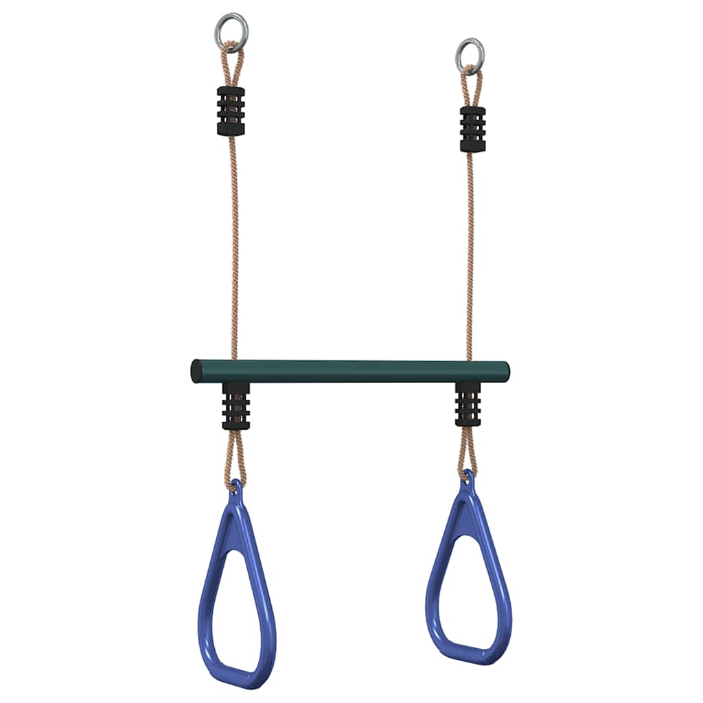 Trapezestang en ringen voor kinderen staal blauw en donkergroen is nu te koop bij PeponiXL, paradijselijk wonen!