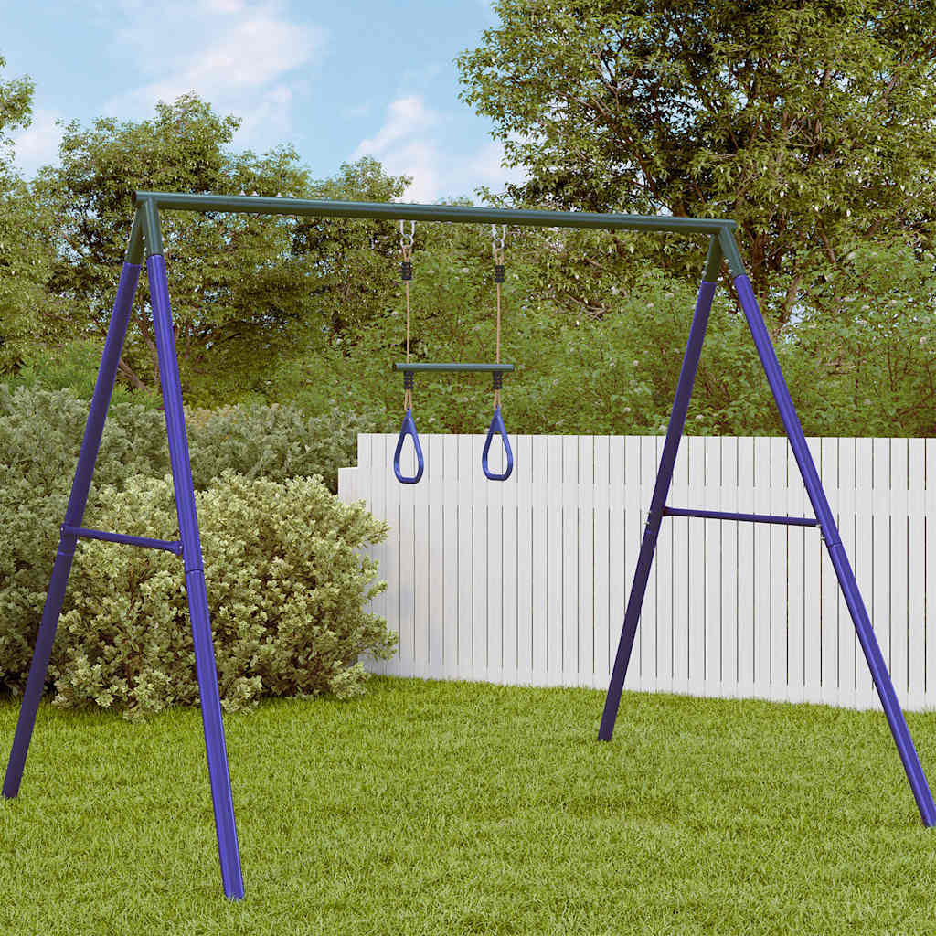 Trapezestang en ringen voor kinderen staal blauw en donkergroen is nu te koop bij PeponiXL, paradijselijk wonen!