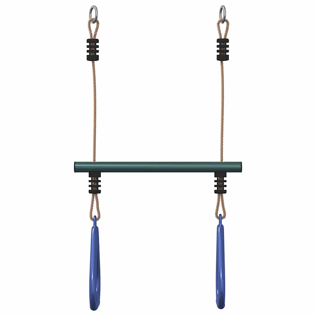 Trapezestang en ringen voor kinderen staal blauw en donkergroen is nu te koop bij PeponiXL, paradijselijk wonen!
