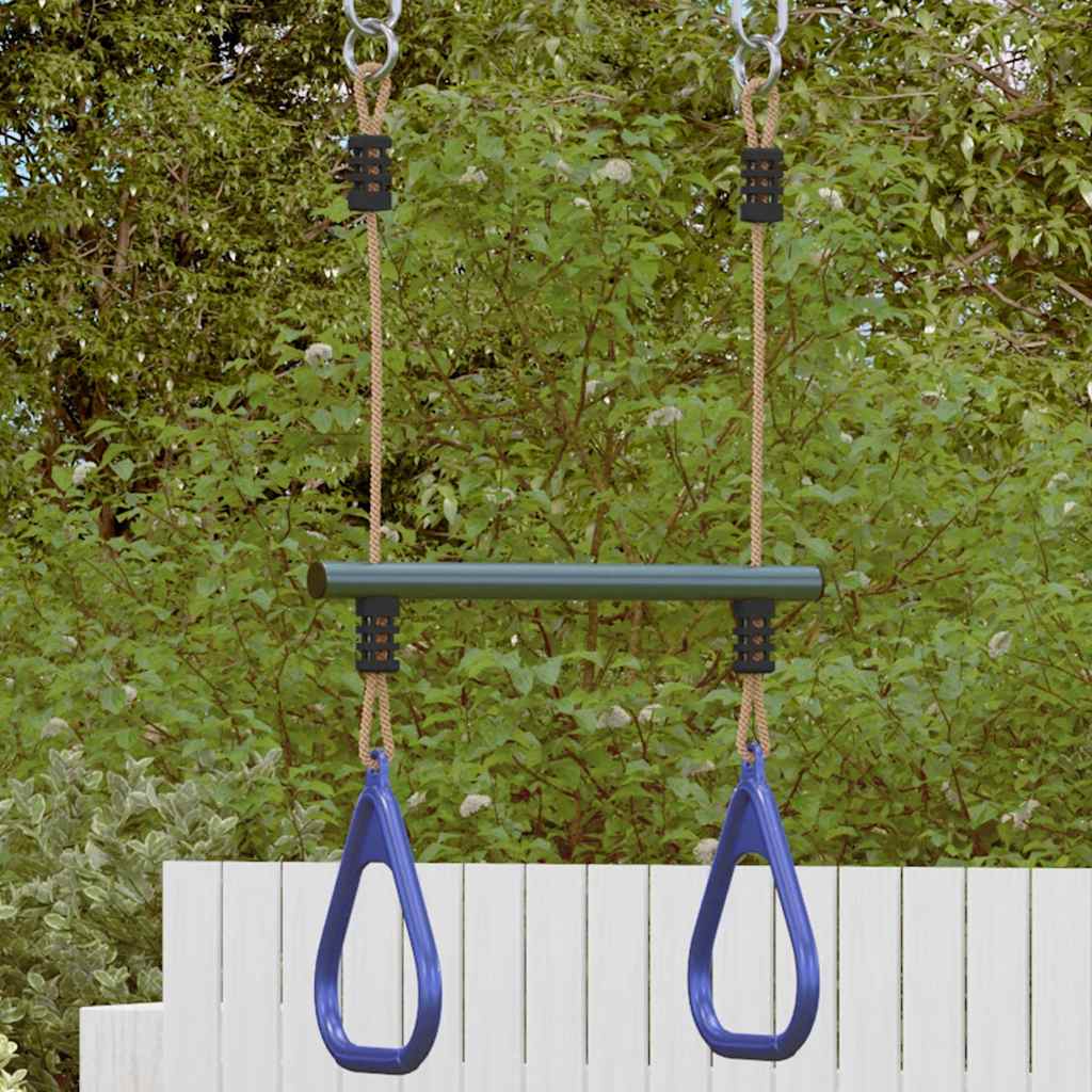 Trapezestang en ringen voor kinderen staal blauw en donkergroen is nu te koop bij PeponiXL, paradijselijk wonen!