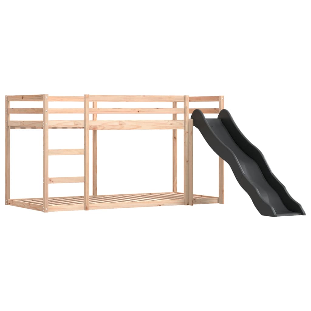 Stapelbed met glijbaan en gordijnen roze 90x190 cm is nu te koop bij PeponiXL, paradijselijk wonen!