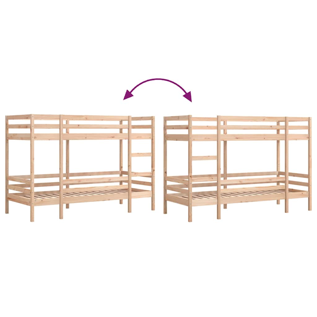 Stapelbedframe zonder matras massief grenenhout 90x200 cm is nu te koop bij PeponiXL, paradijselijk wonen!