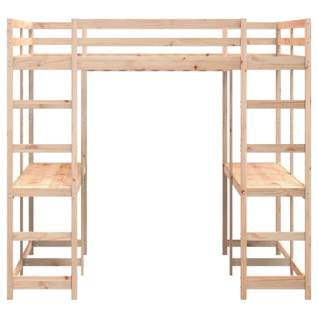 Hoogslaper met bureau en ladder massief grenenhout 180x200 cm is nu te koop bij PeponiXL, paradijselijk wonen!