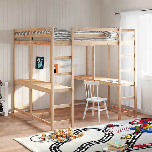 Hoogslaper met bureau en ladder massief grenenhout 180x200 cm is nu te koop bij PeponiXL, paradijselijk wonen!