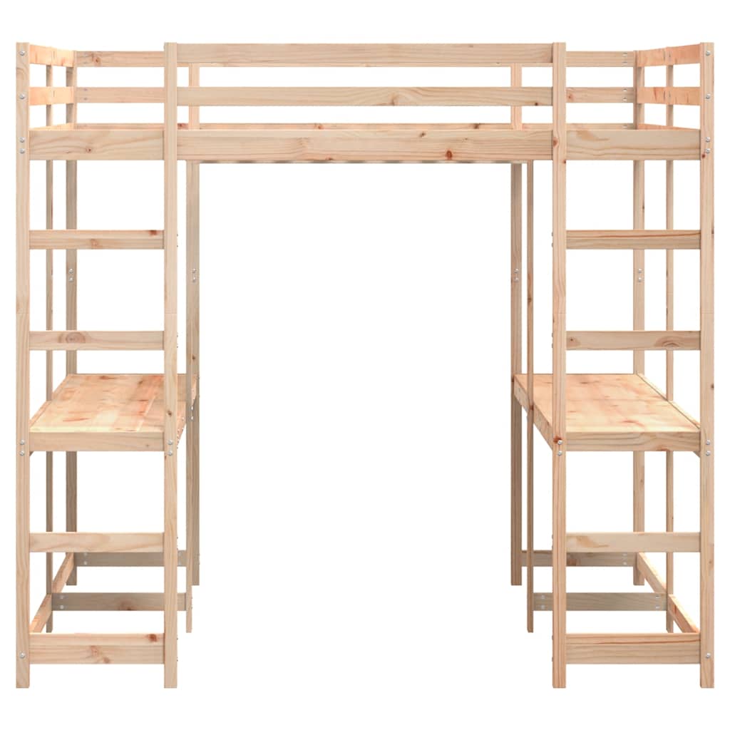 Hoogslaper met bureau en ladder massief grenenhout 160x200 cm is nu te koop bij PeponiXL, paradijselijk wonen!