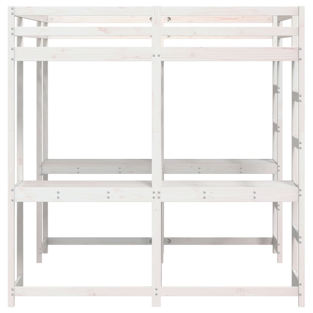 Hoogslaper met bureau en ladder grenenhout wit 160x200 cm is nu te koop bij PeponiXL, paradijselijk wonen!