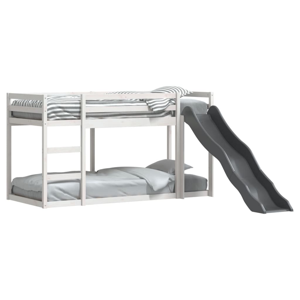 Stapelbed met glijbaan en ladder grenenhout wit 90x190 cm is nu te koop bij PeponiXL, paradijselijk wonen!