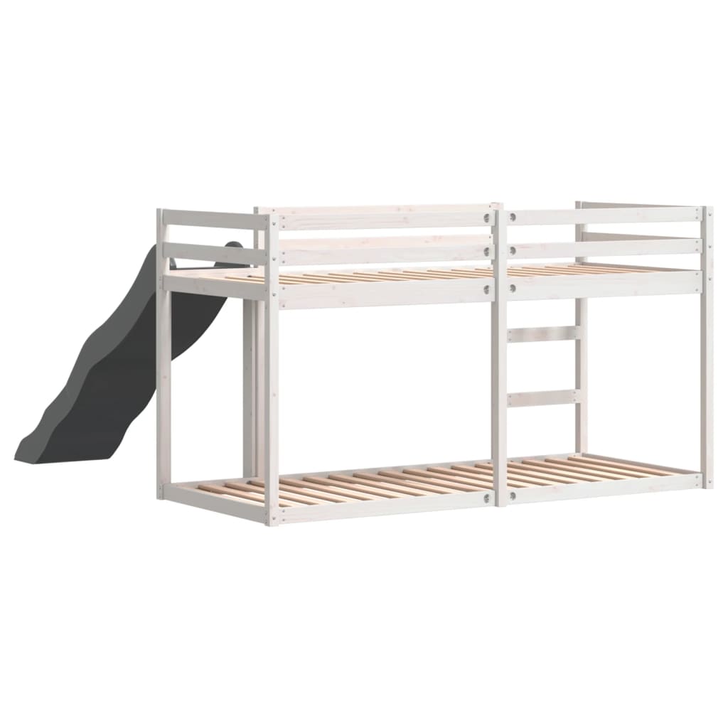 Stapelbed met glijbaan en ladder grenenhout wit 90x190 cm is nu te koop bij PeponiXL, paradijselijk wonen!