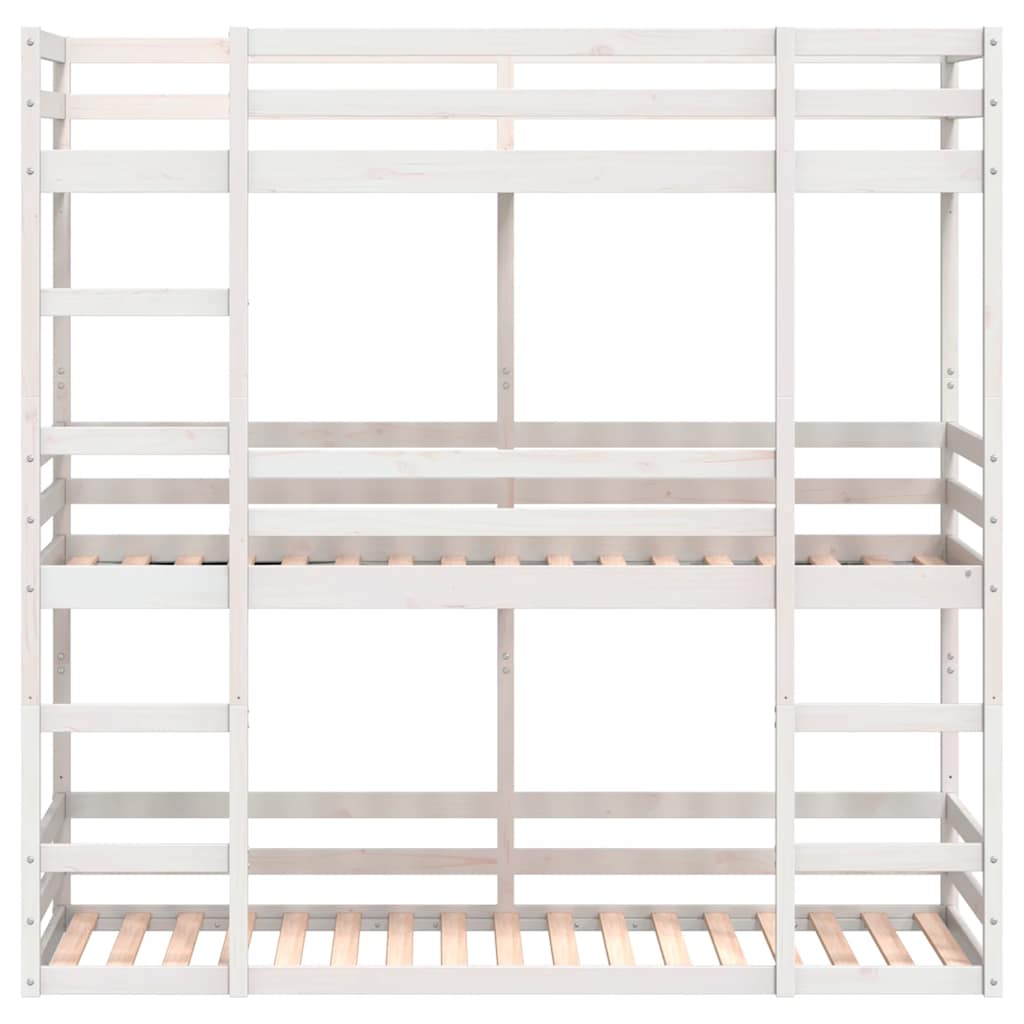 Stapelbed 3-persoons massief grenenhout wit 90x190 cm is nu te koop bij PeponiXL, paradijselijk wonen!