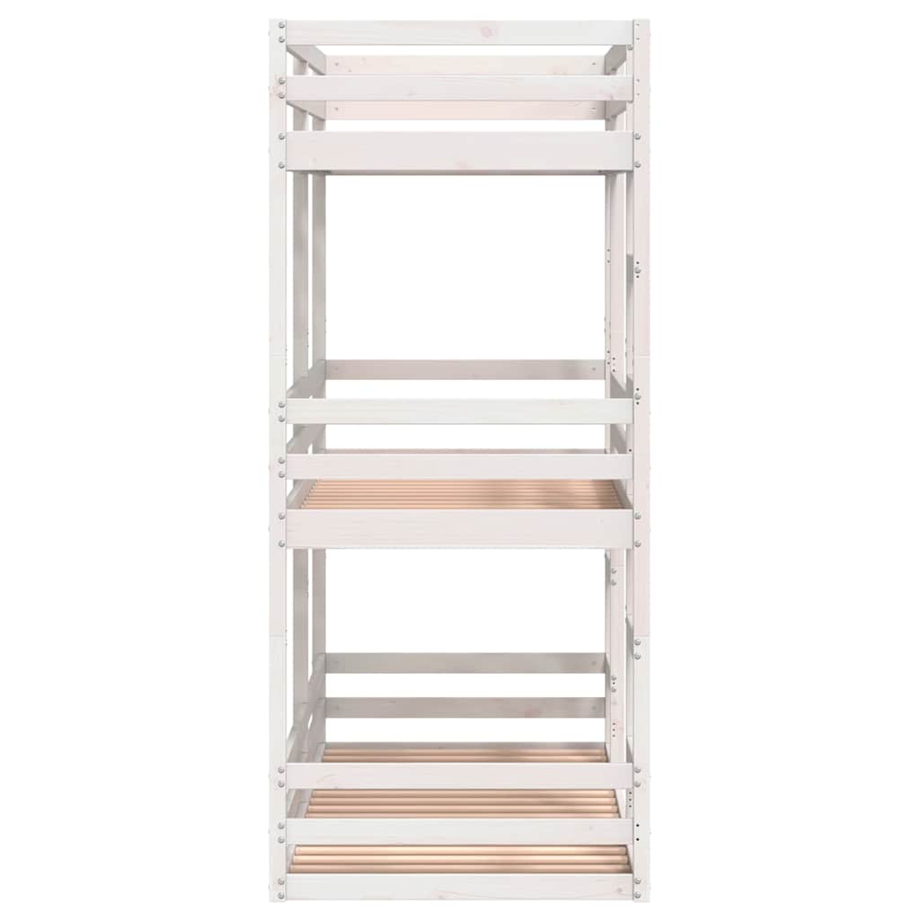 Stapelbed 3-persoons massief grenenhout wit 90x190 cm is nu te koop bij PeponiXL, paradijselijk wonen!