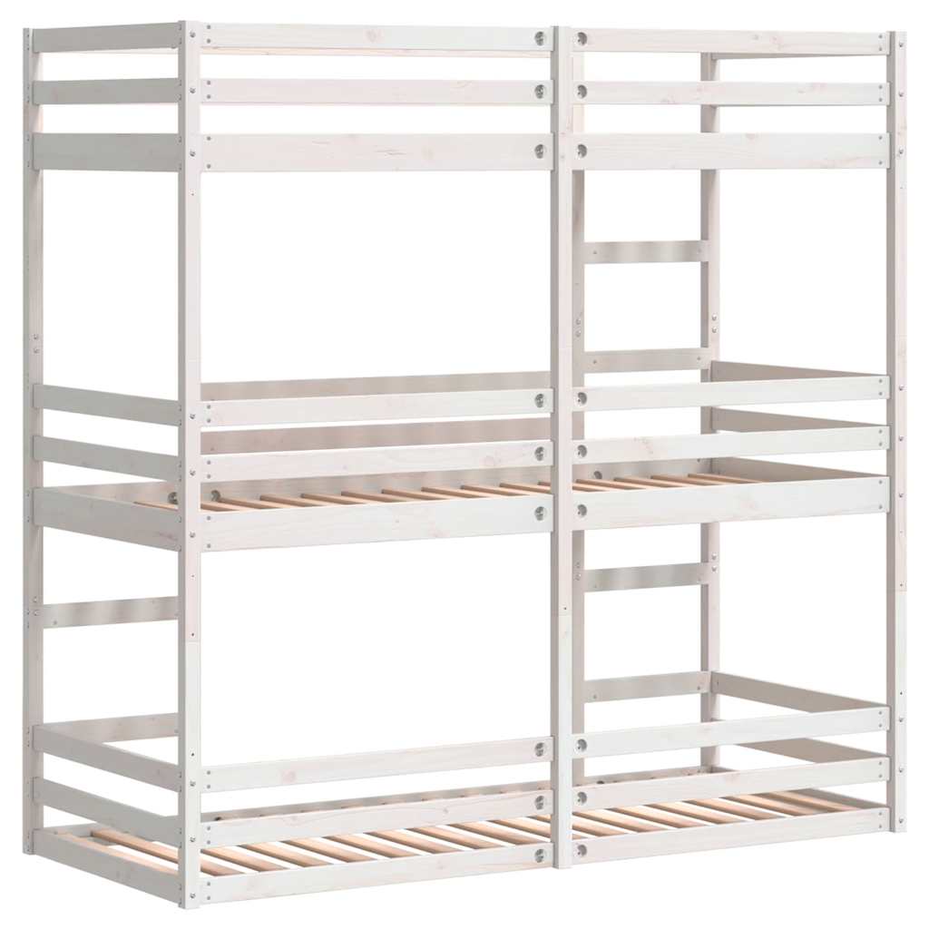 Stapelbed 3-persoons massief grenenhout wit 90x190 cm is nu te koop bij PeponiXL, paradijselijk wonen!