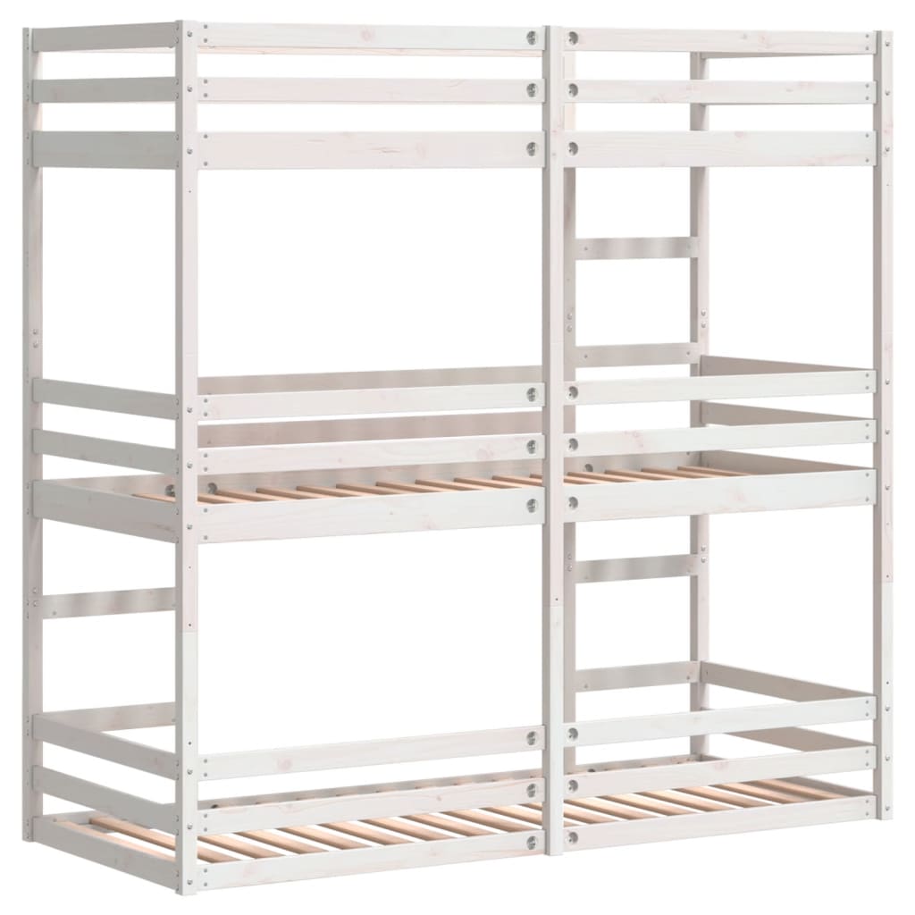 Stapelbed 3-persoons massief grenenhout wit 90x190 cm is nu te koop bij PeponiXL, paradijselijk wonen!