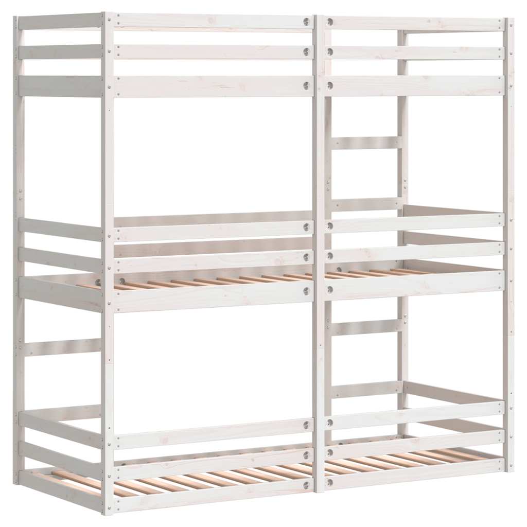 Stapelbed 3-persoons massief grenenhout wit 75x190 cm is nu te koop bij PeponiXL, paradijselijk wonen!
