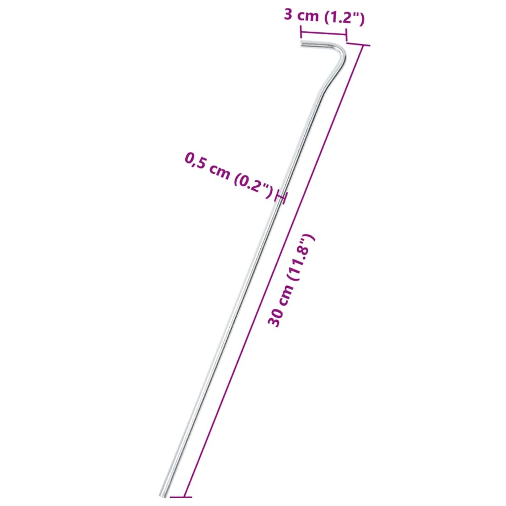 Tentharingen 25 st Ø5 mm 30 cm gegalvaniseerd staal is nu te koop bij PeponiXL, paradijselijk wonen!