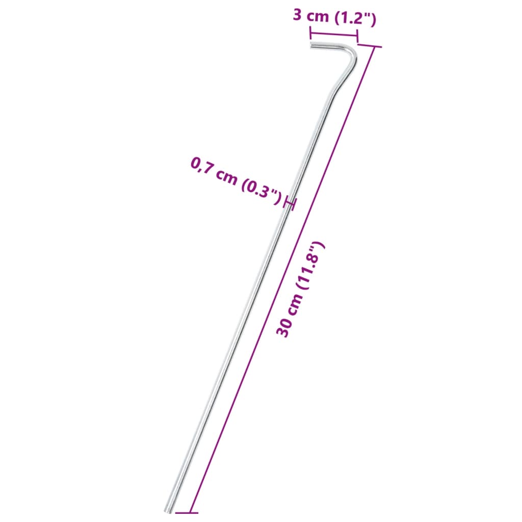 Tentharingen 25 st Ø7 mm 30 cm gegalvaniseerd staal is nu te koop bij PeponiXL, paradijselijk wonen!