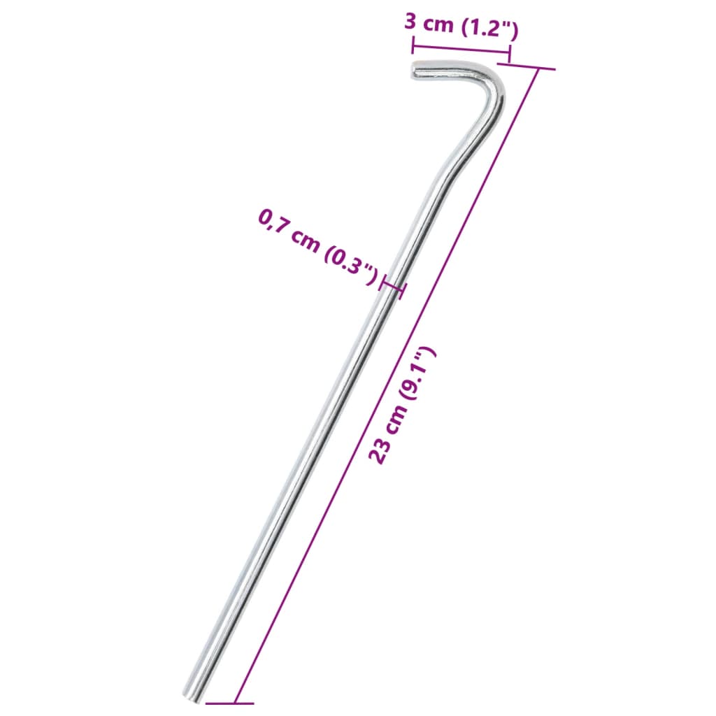 Tentharingen 50 st Ø7 mm 23 cm gegalvaniseerd staal is nu te koop bij PeponiXL, paradijselijk wonen!