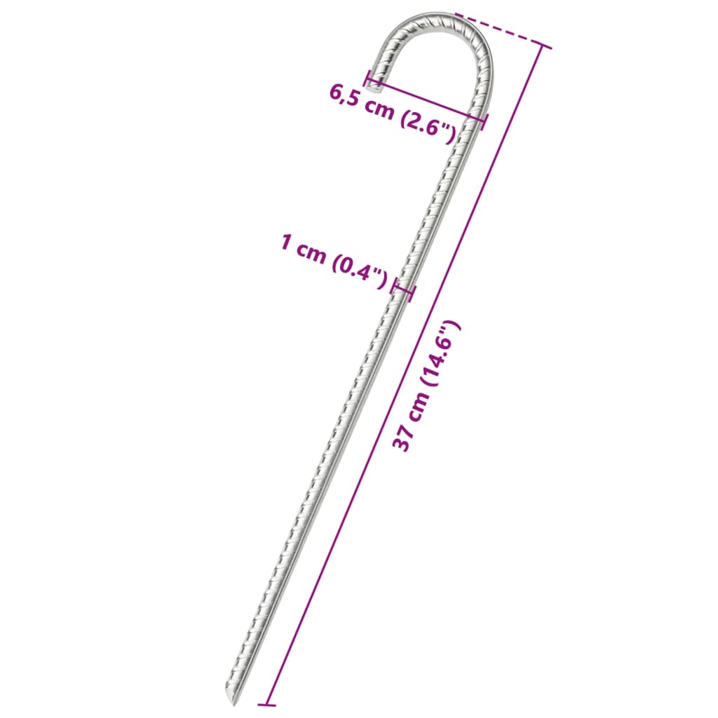 Tentharingen 6 st Ø10 mm 37 cm gegalvaniseerd staal is nu te koop bij PeponiXL, paradijselijk wonen!