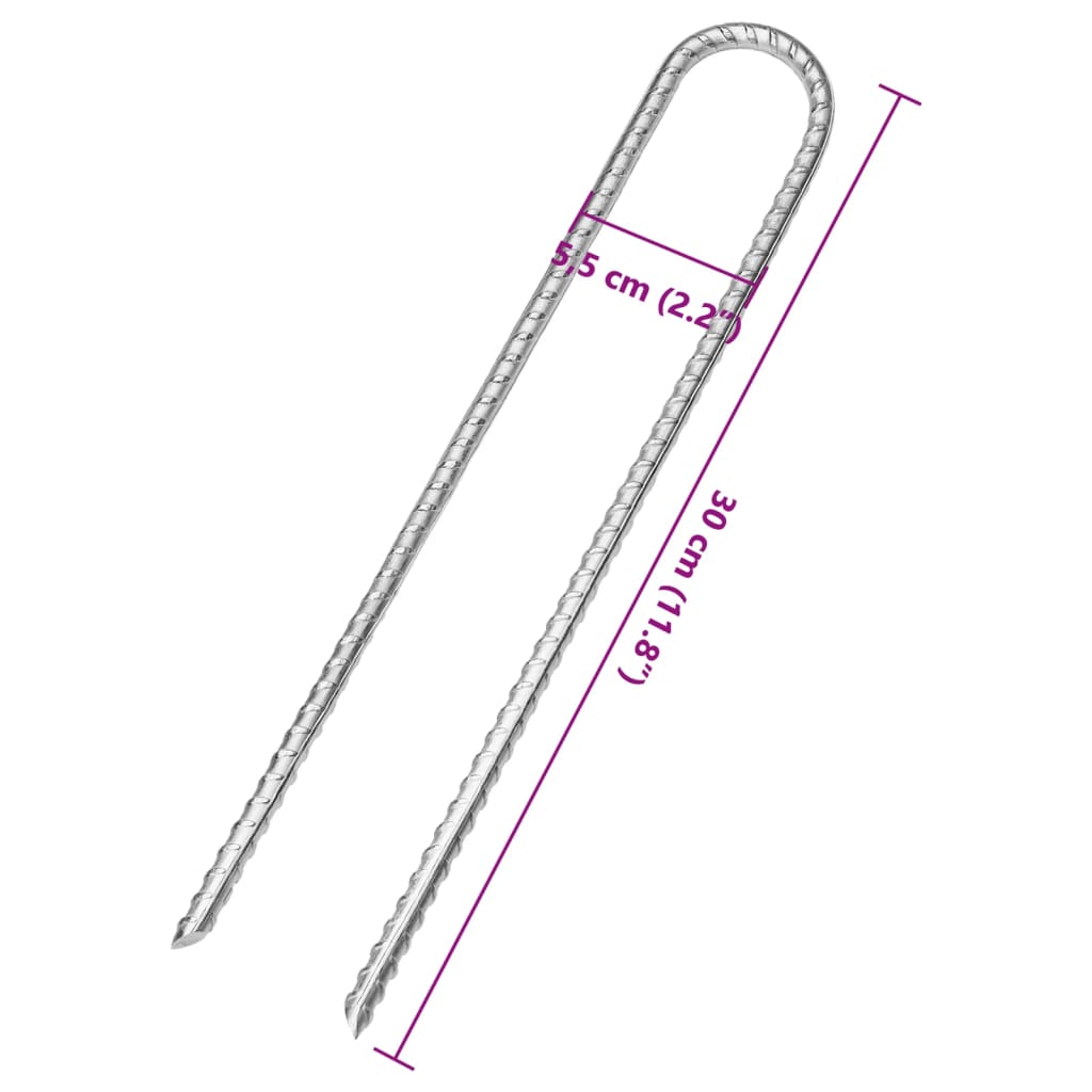 Tentharingen 6 st U-vormig Ø7 mm 30 cm gegalvaniseerd staal is nu te koop bij PeponiXL, paradijselijk wonen!