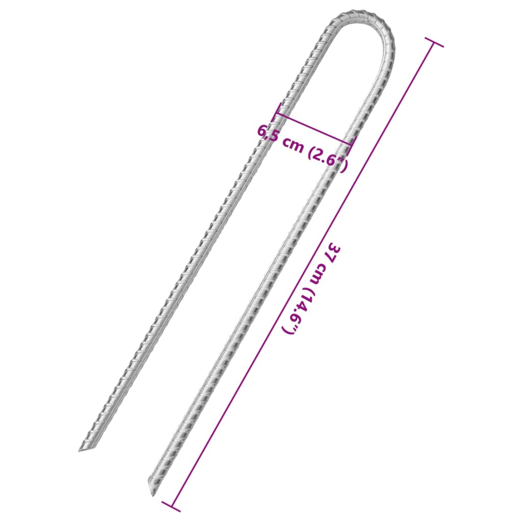 Tentharingen 6 st U-vormig Ø10 mm 37 cm gegalvaniseerd staal is nu te koop bij PeponiXL, paradijselijk wonen!