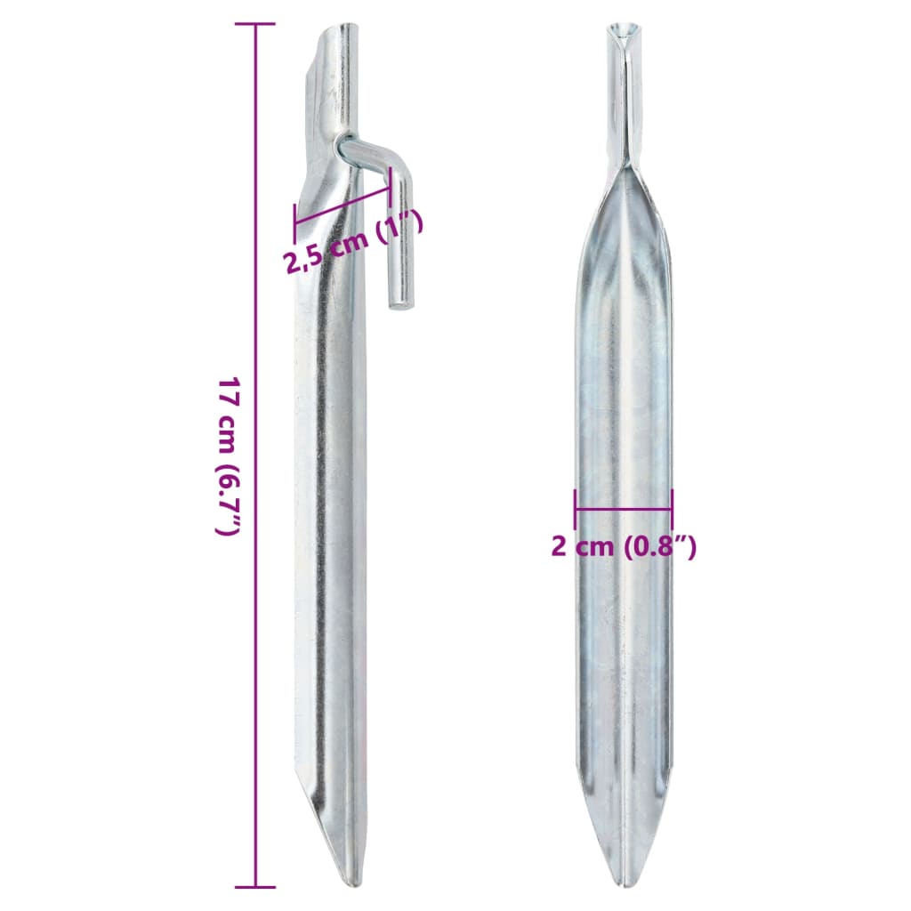 Tentharingen 24 st V-vormig Ø20 mm 17 cm gegalvaniseerd staal is nu te koop bij PeponiXL, paradijselijk wonen!