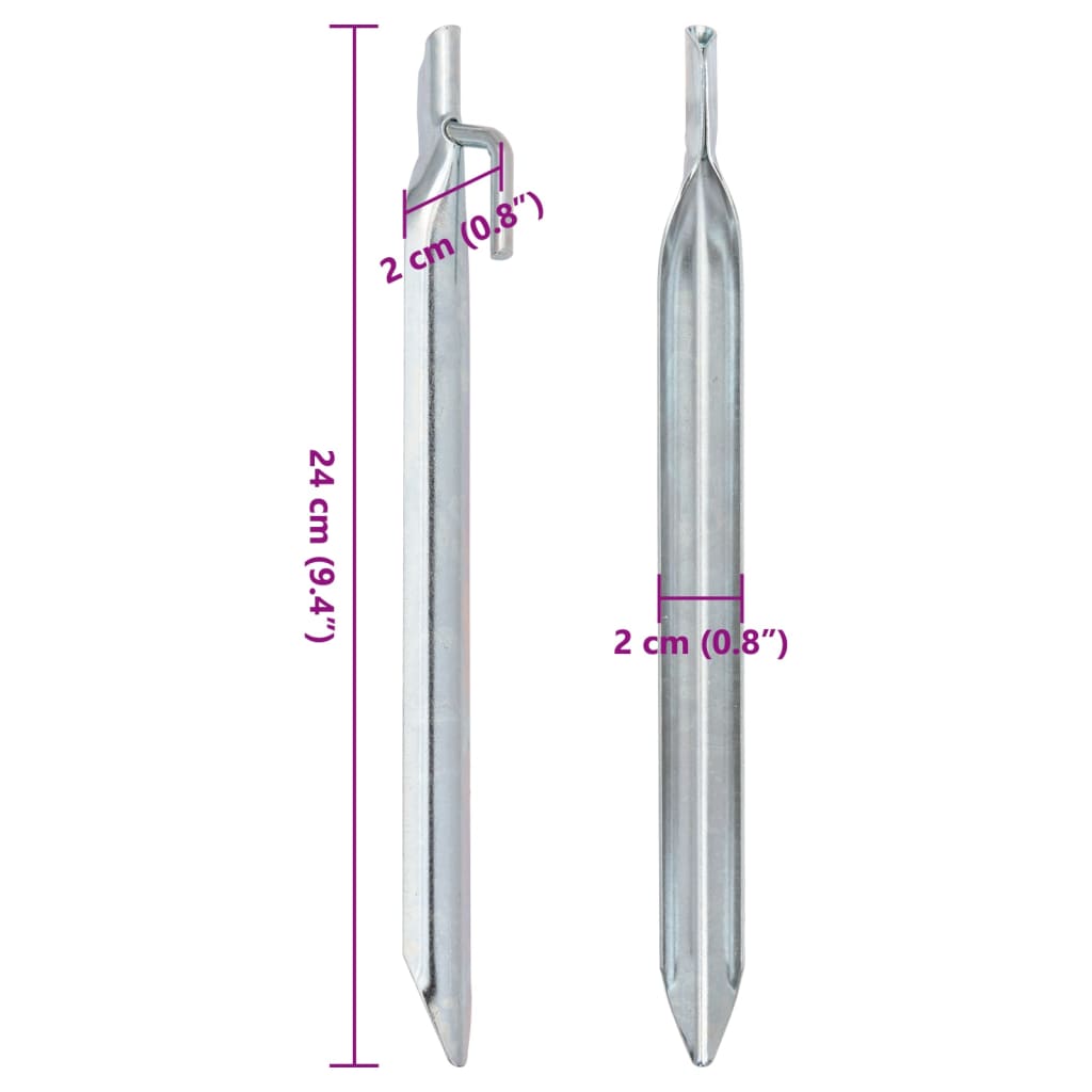 Tentharingen 24 st V-vormig Ø20 mm 24 cm gegalvaniseerd staal is nu te koop bij PeponiXL, paradijselijk wonen!