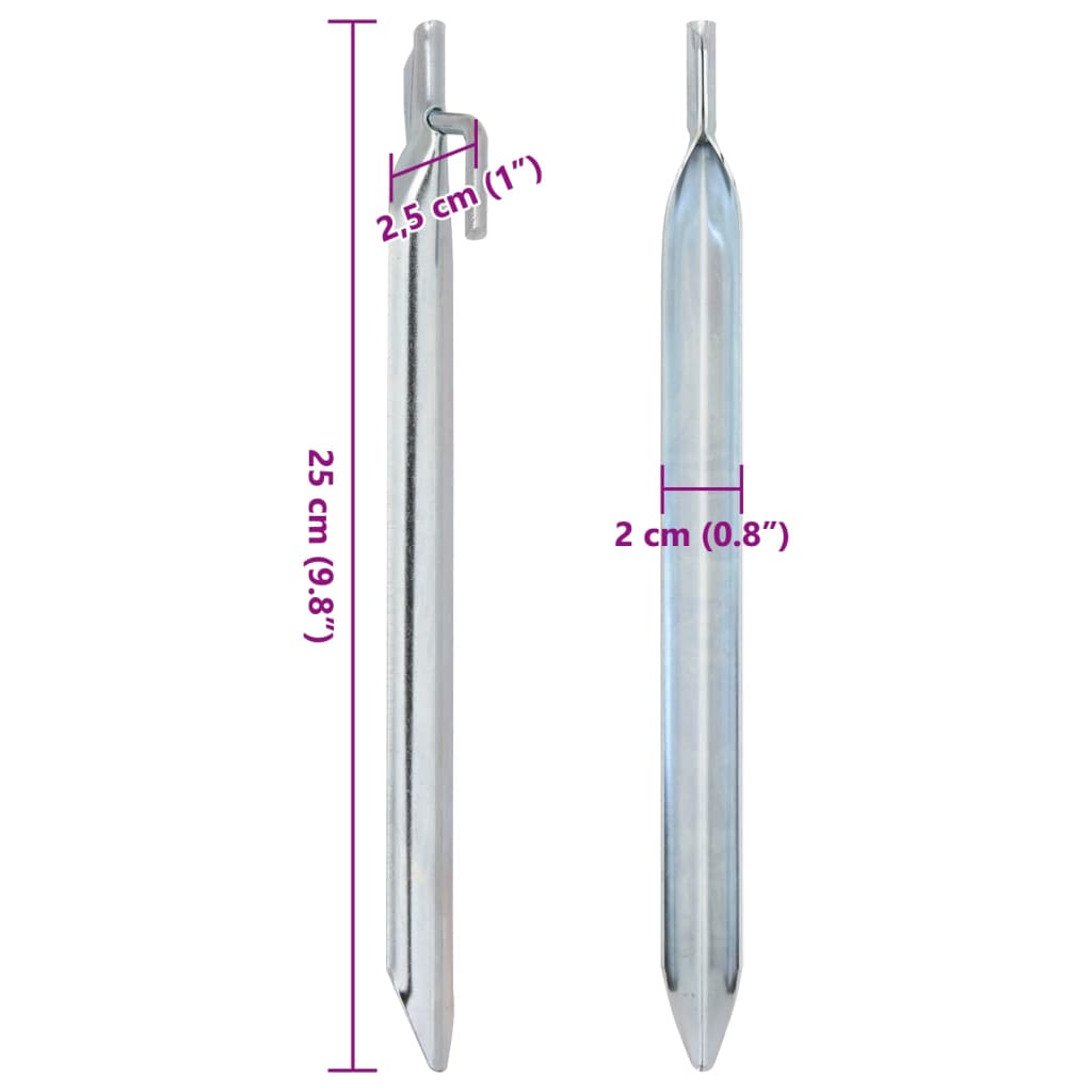 Tentharingen 24 st V-vormig Ø20 mm 25 cm gegalvaniseerd staal is nu te koop bij PeponiXL, paradijselijk wonen!