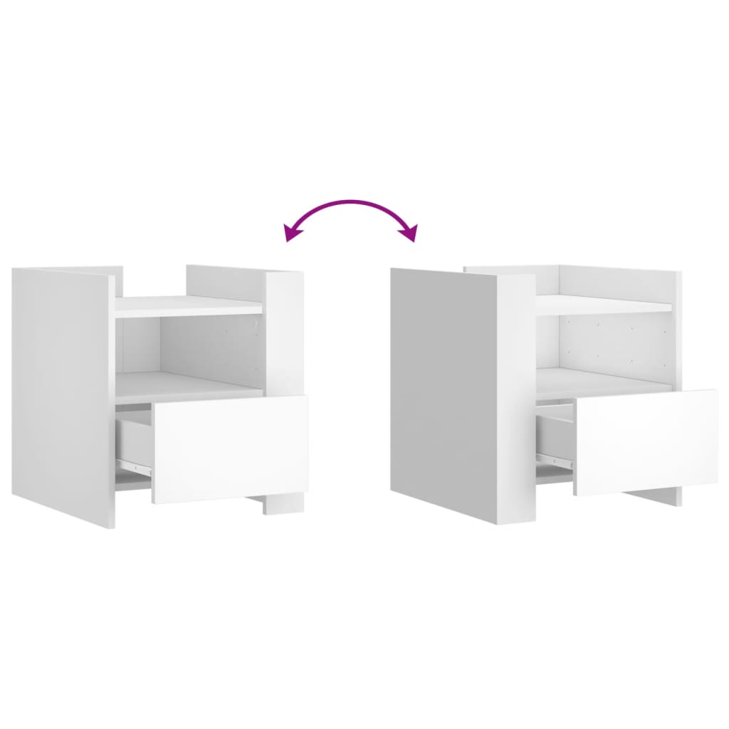 Nachtkastje 45x50x50 cm bewerkt hout wit is nu te koop bij PeponiXL, paradijselijk wonen!