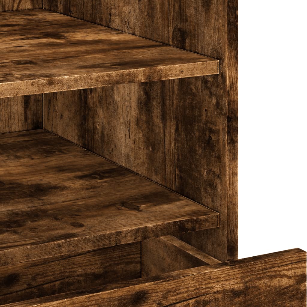 Nachtkastje 45x50x50 cm bewerkt hout gerookt eikenkleurig is nu te koop bij PeponiXL, paradijselijk wonen!