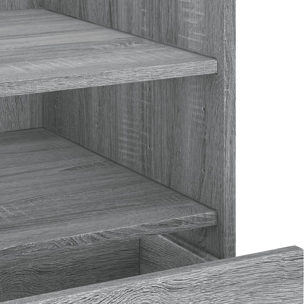 Nachtkastje 45x50x50 cm bewerkt hout grijs sonoma eikenkleurig is nu te koop bij PeponiXL, paradijselijk wonen!