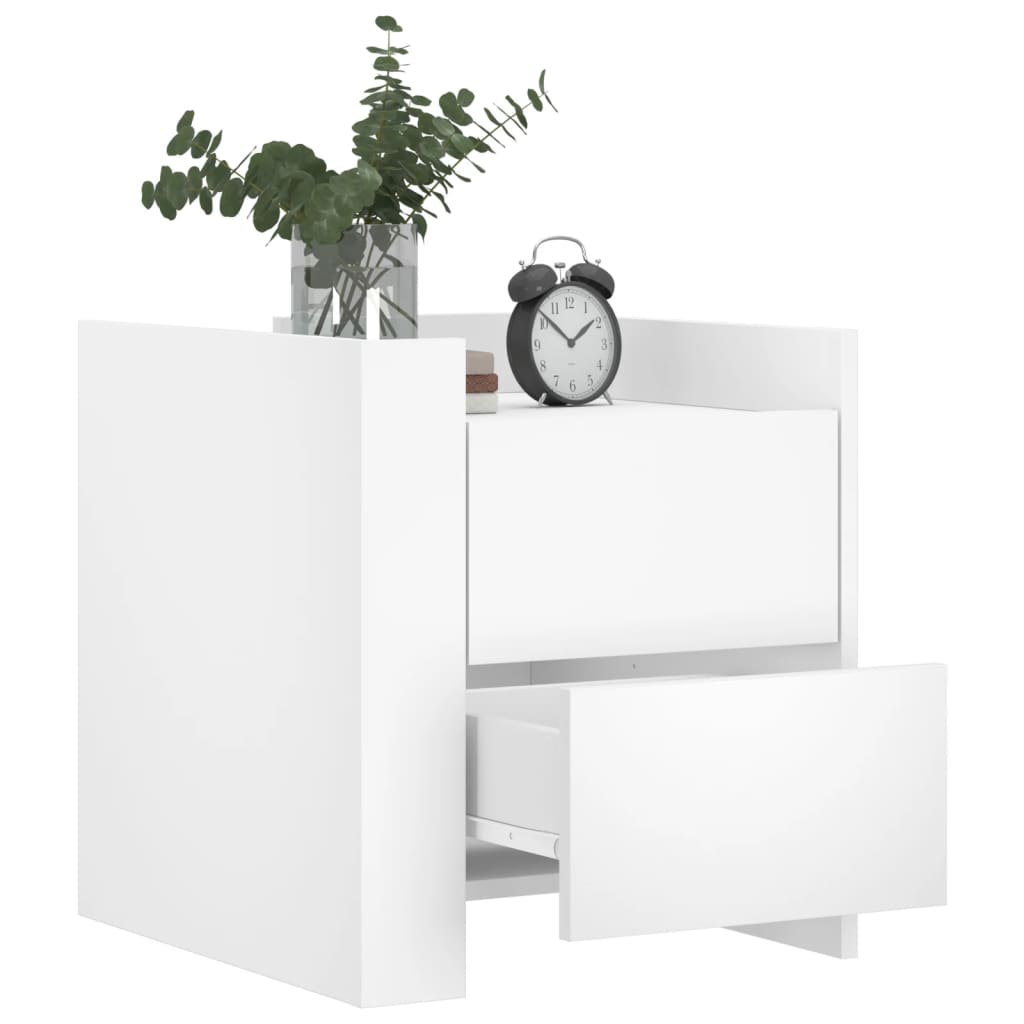 Nachtkastje 45x50x50 cm bewerkt hout wit is nu te koop bij PeponiXL, paradijselijk wonen!