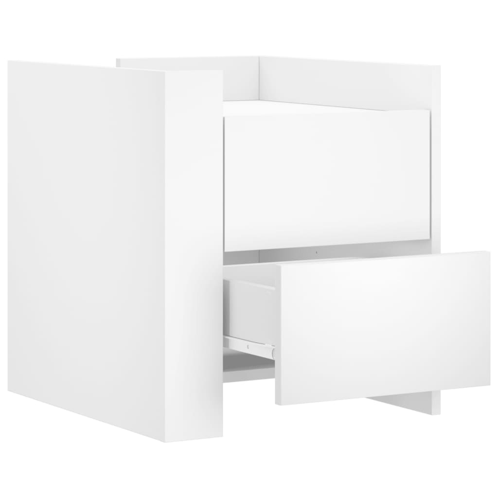 Nachtkastje 45x50x50 cm bewerkt hout wit is nu te koop bij PeponiXL, paradijselijk wonen!