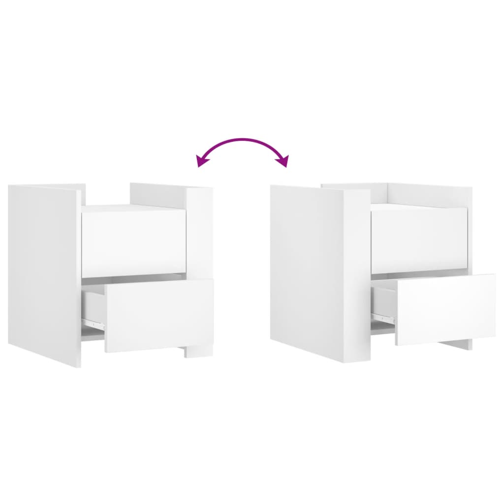 Nachtkastje 45x50x50 cm bewerkt hout wit is nu te koop bij PeponiXL, paradijselijk wonen!