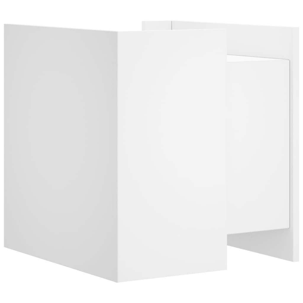 Nachtkastje 45x50x50 cm bewerkt hout wit is nu te koop bij PeponiXL, paradijselijk wonen!