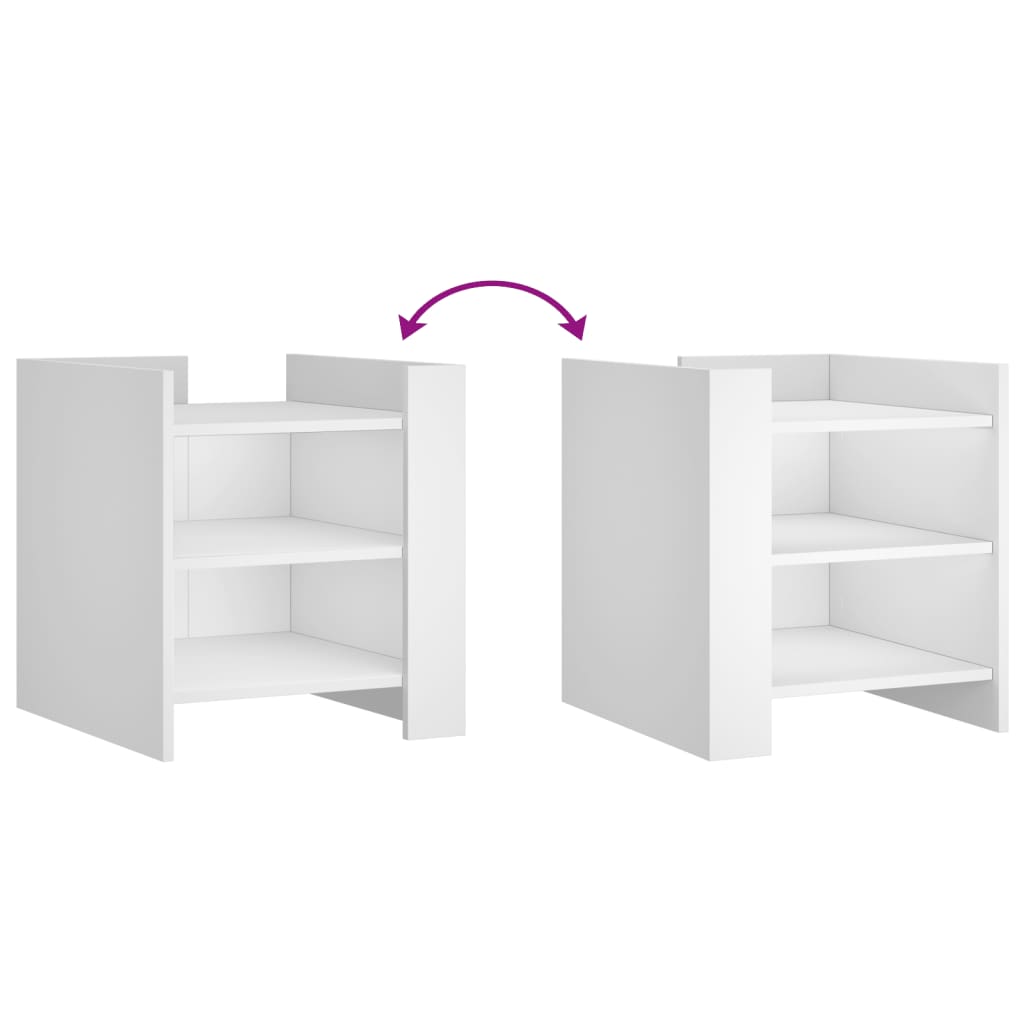 Nachtkastje 45x50x50 cm bewerkt hout wit is nu te koop bij PeponiXL, paradijselijk wonen!