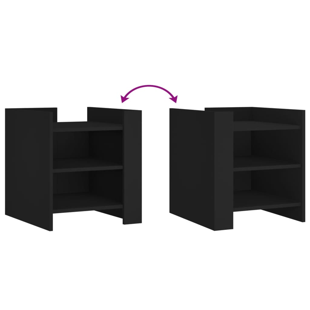 Nachtkastje 45x50x50 cm bewerkt hout zwart is nu te koop bij PeponiXL, paradijselijk wonen!