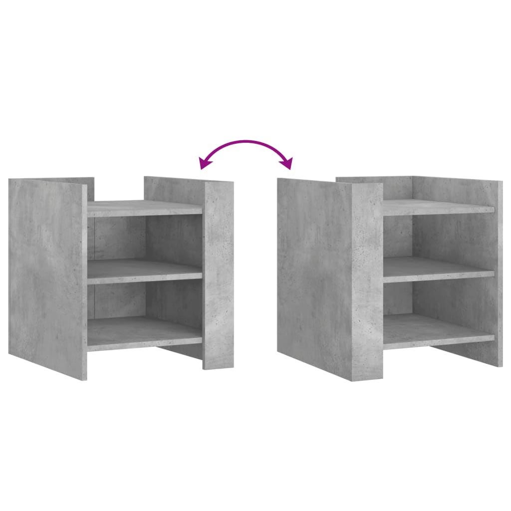 Nachtkastje 45x50x50 cm bewerkt hout betongrijs is nu te koop bij PeponiXL, paradijselijk wonen!