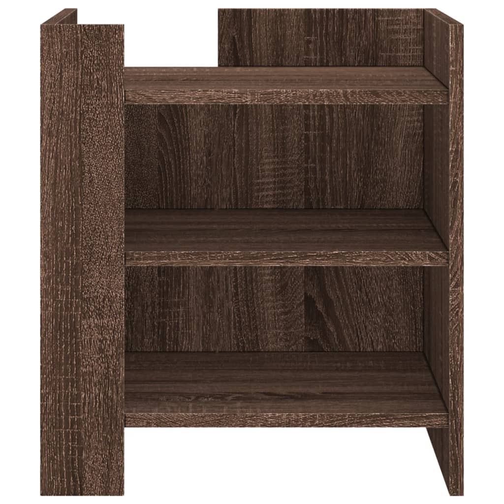 Nachtkastje 45x50x50 cm bewerkt hout bruin eikenkleurig is nu te koop bij PeponiXL, paradijselijk wonen!
