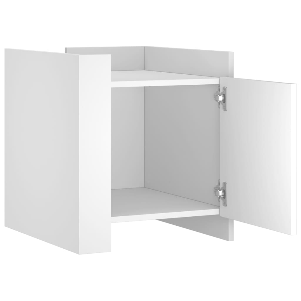 Nachtkastje 45x50x50 cm bewerkt hout wit is nu te koop bij PeponiXL, paradijselijk wonen!