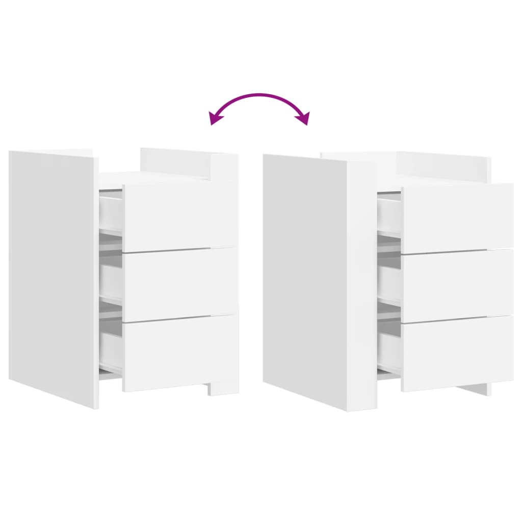 Nachtkastje 45x50x65 cm bewerkt hout wit is nu te koop bij PeponiXL, paradijselijk wonen!