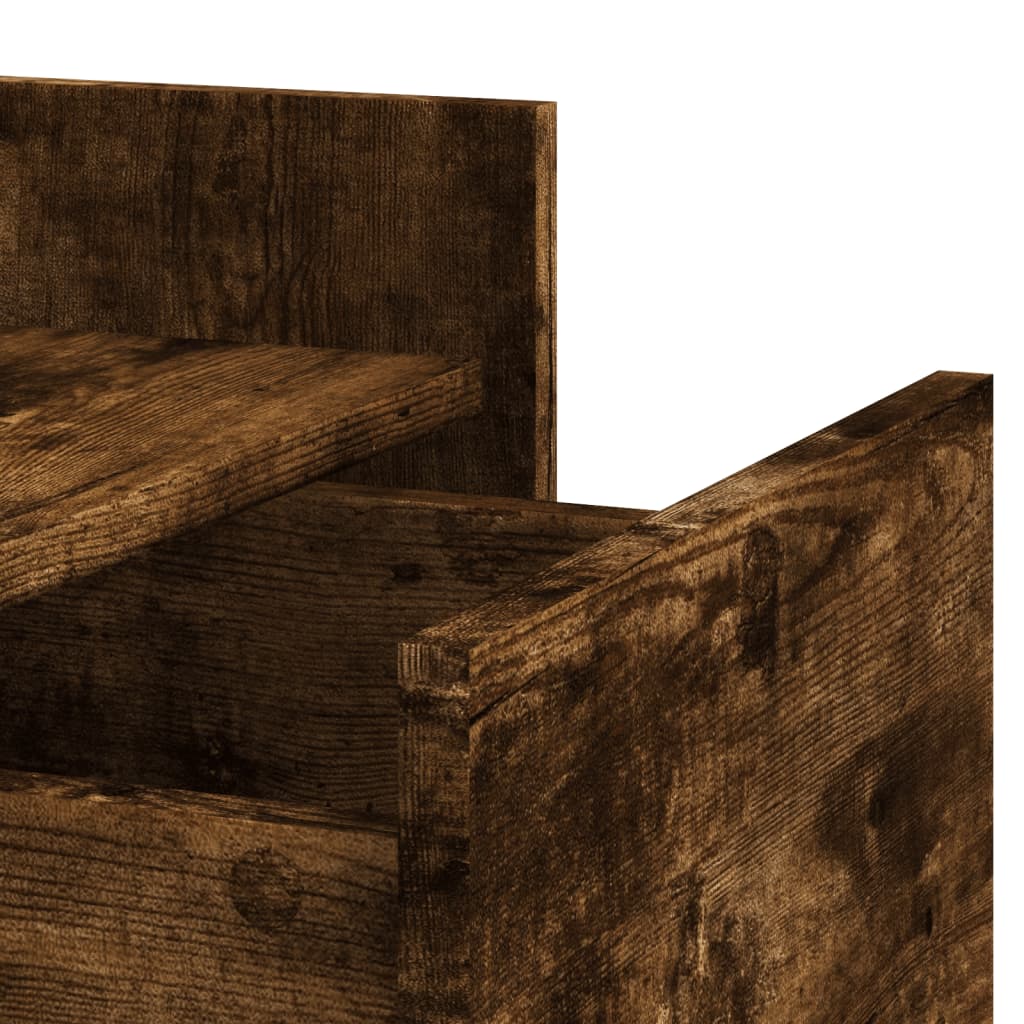 Nachtkastje 45x50x65 cm bewerkt hout gerookt eikenkleurig is nu te koop bij PeponiXL, paradijselijk wonen!