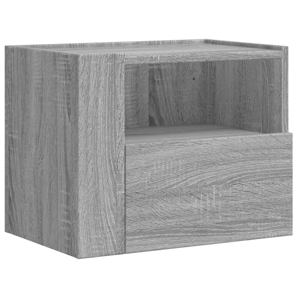 Nachtkastje wandgemonteerd 45x30x35 cm grijs sonoma eikenkleur is nu te koop bij PeponiXL, paradijselijk wonen!