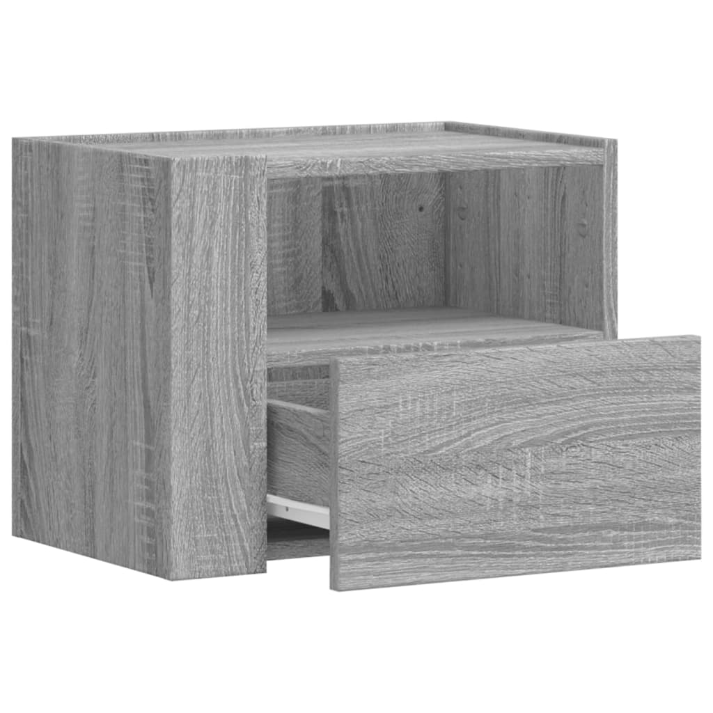Nachtkastje wandgemonteerd 45x30x35 cm grijs sonoma eikenkleur is nu te koop bij PeponiXL, paradijselijk wonen!