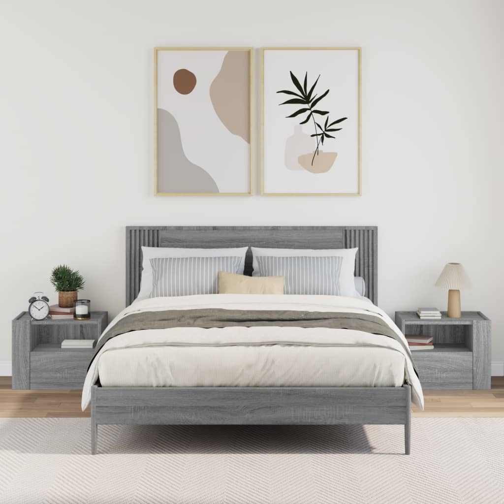 Nachtkastjes 2 st wandgemonteerd 45x30x35 cm grijs sonoma eiken is nu te koop bij PeponiXL, paradijselijk wonen!