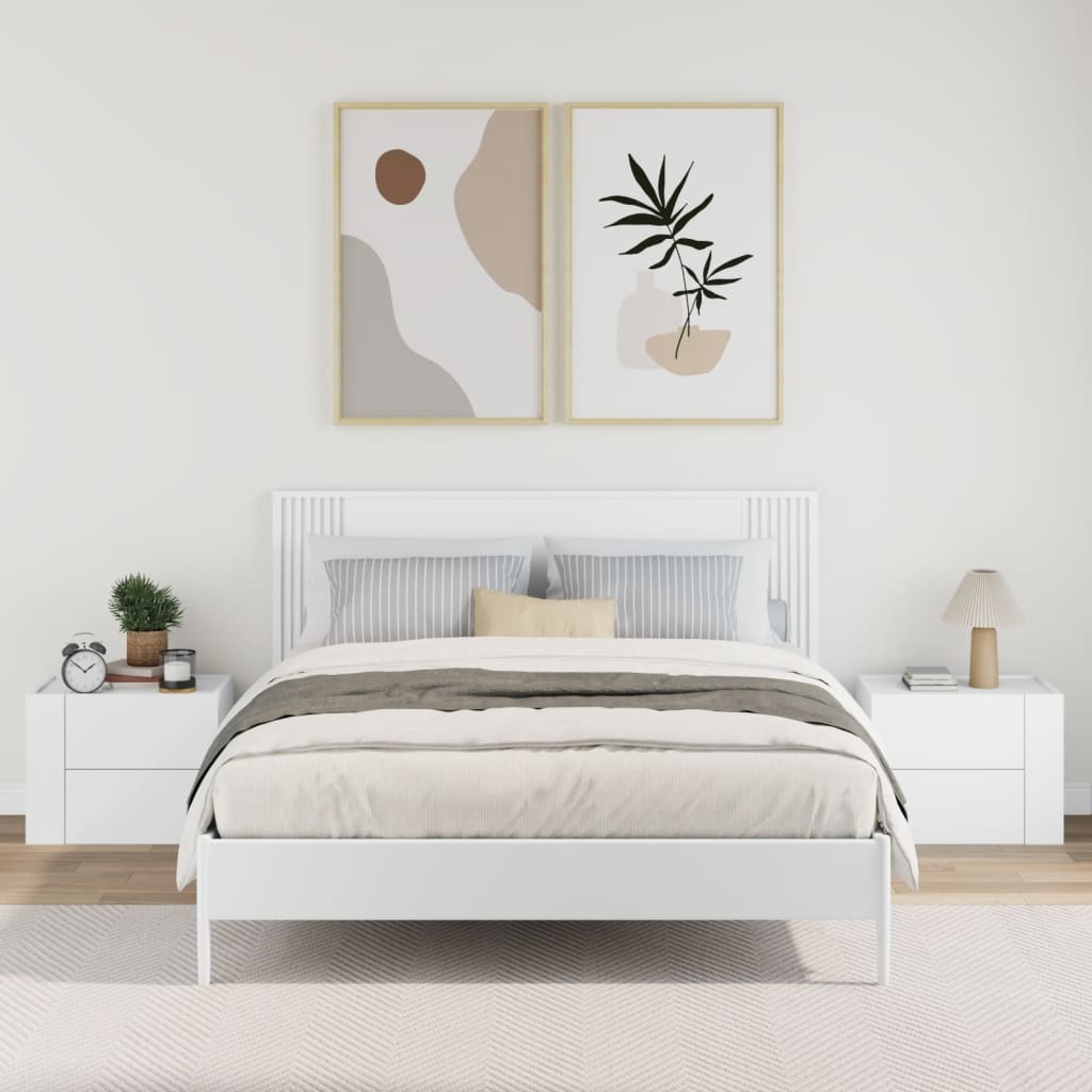 Nachtkastjes 2 st wandgemonteerd 45x30x35 cm wit is nu te koop bij PeponiXL, paradijselijk wonen!