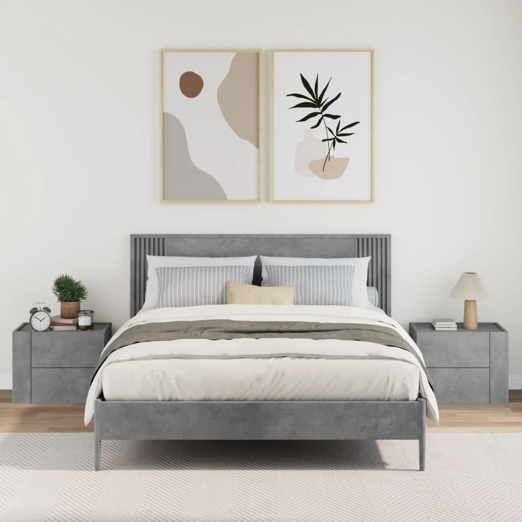 Nachtkastjes 2 st wandgemonteerd 45x30x35 cm betongrijs is nu te koop bij PeponiXL, paradijselijk wonen!