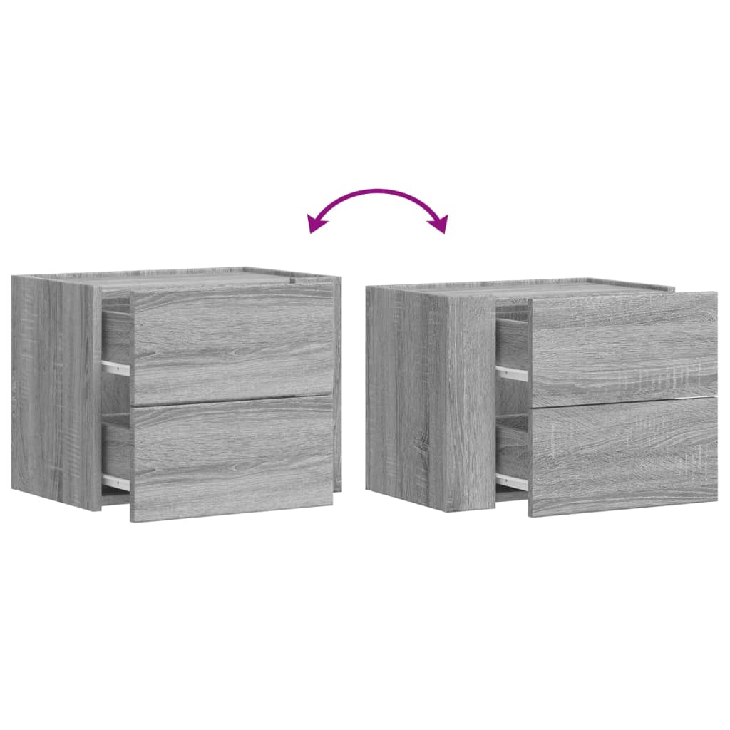 Nachtkastje wandgemonteerd 45x30x35 cm grijs sonoma eikenkleur is nu te koop bij PeponiXL, paradijselijk wonen!