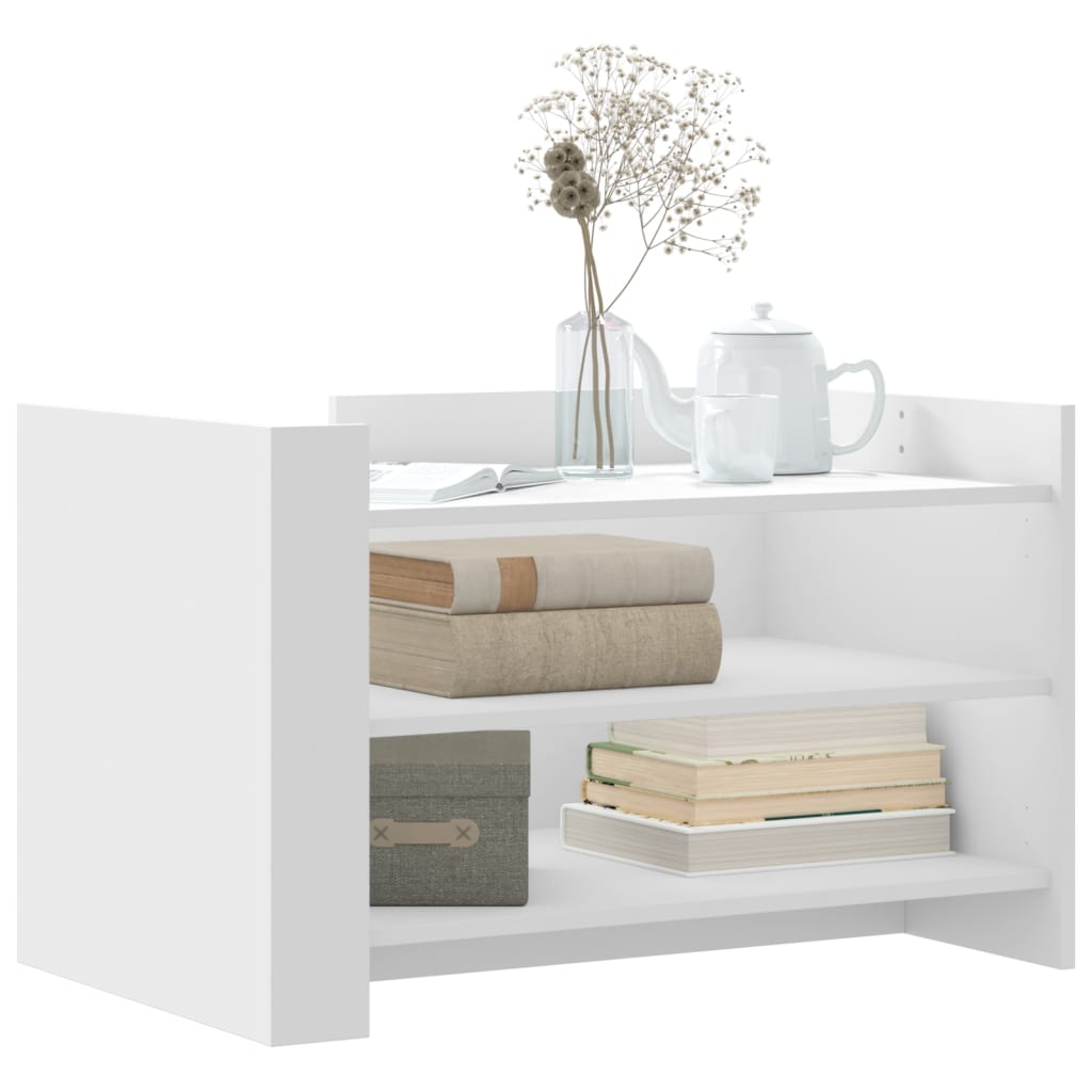 Salontafel 80x50x50 cm bewerkt hout wit is nu te koop bij PeponiXL, paradijselijk wonen!