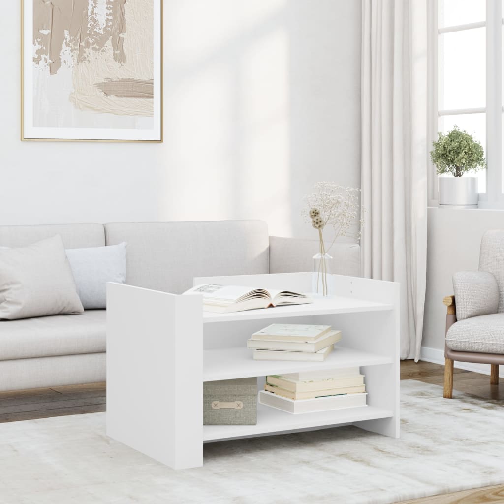 Salontafel 80x50x50 cm bewerkt hout wit is nu te koop bij PeponiXL, paradijselijk wonen!