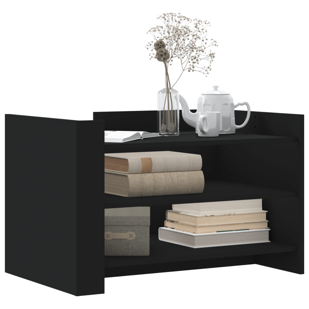 Salontafel 80x50x50 cm bewerkt hout zwart is nu te koop bij PeponiXL, paradijselijk wonen!