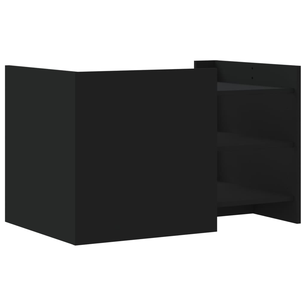 Salontafel 80x50x50 cm bewerkt hout zwart is nu te koop bij PeponiXL, paradijselijk wonen!